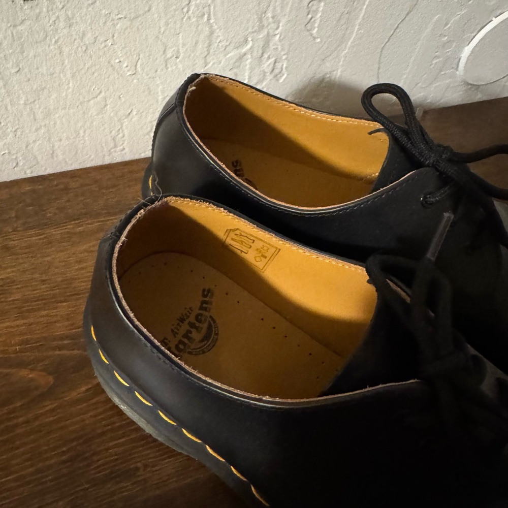 Dr. Martens Black Oxfords with Yellow Stitching - Picture 4 of 4